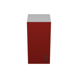 W1224 – 12"W x 12"D x 24"H Red Acrylic Glossy, Wall Cabinet, 1 Door, Plain Modern Frameless