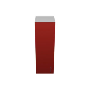 W1236 – 12"W x 12"D x 36"H Red Acrylic Glossy, Wall Cabinet, 1 Door, Plain Modern Frameless