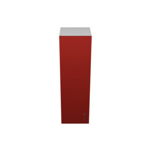 W1239 – 12"W x 12"D x 39"H Red Acrylic Glossy, Wall Cabinet, 1 Door, Plain Modern Frameless