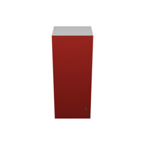 W1536 – 15"W x 12"D x 36"H Red Acrylic Glossy, Wall Cabinet, 1 Door, Plain Modern Frameless