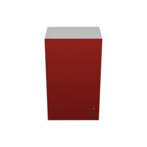 W1830 – 18"W x 12"D x 30"H Red Acrylic Glossy, Wall Cabinet, 1 Door, Plain Modern Frameless