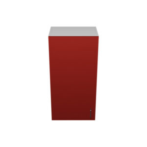 W1836 – 18"W x 12"D x 36"H Red Acrylic Glossy, Wall Cabinet, 1 Door, Plain Modern Frameless