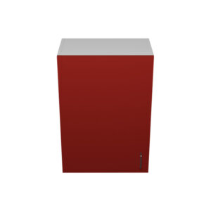 W2130 – 21"W x 12"D x 30"H Red Acrylic Glossy, Wall Cabinet, 1 Door, Plain Modern Frameless