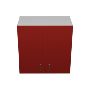 W2424 – 24"W x 12"D x 24"H Red Acrylic Glossy, Wall Cabinet, 1 Door, Plain Modern Frameless