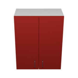W2430– 24"W x 12"D x 30"H Red Acrylic Glossy, Wall Cabinet, 1 Door, Plain Modern Frameless