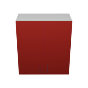 W2730– 27"W x 12"D x 30"H Red Acrylic Glossy, Wall Cabinet, 1 Door, Plain Modern Frameless