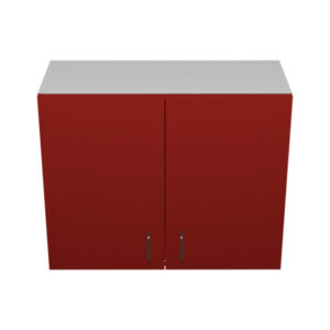 W3024 – 30"W x 12"D x 24"H Red Acrylic Glossy, Wall Cabinet, 1 Door, Plain Modern Frameless