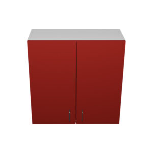 W3030– 30"W x 12"D x 30"H Red Acrylic Glossy, Wall Cabinet, 1 Door, Plain Modern Frameless
