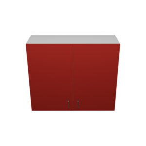 W3630– 36"W x 12"D x 30"H Red Acrylic Glossy, Wall Cabinet, 1 Door, Plain Modern Frameless