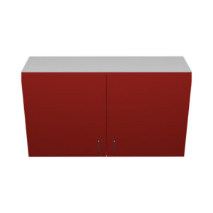 W4224 – 42"W x 12"D x 24"H Red Acrylic Glossy, Wall Cabinet, 1 Door, Plain Modern Frameless