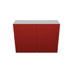 W4230– 42"W x 12"D x 30"H Red Acrylic Glossy, Wall Cabinet, 1 Door, Plain Modern Frameless