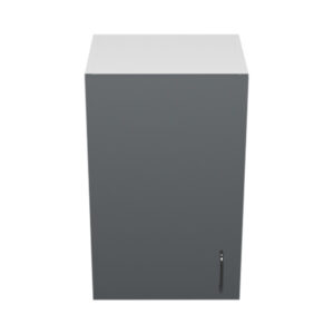 W1524 – 15"W x 12"D x 24"H Shadow Gray Acrylic Glossy, Wall Cabinet, 1 Door, Plain Modern Frameless