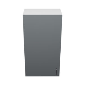 W2139 – 21"W x 12"D x 39"H Shadow Gray Acrylic Glossy, Wall Cabinet, 1 Door, Plain Modern Frameless