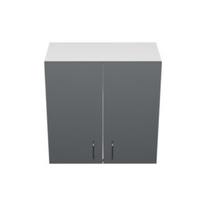 W2424 – 24"W x 12"D x 24"H Shadow Gray Acrylic Glossy, Wall Cabinet, 2 Doors, Plain Modern Frameless