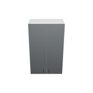 W2439– 24"W x 12"D x 39"H Shadow Gray Acrylic Glossy, Wall Cabinet, 2 Doors, Plain Modern Frameless