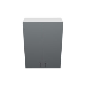 W2736– 27"W x 12"D x 36"H Shadow Gray Acrylic Glossy, Wall Cabinet, 2 Doors, Plain Modern Frameless