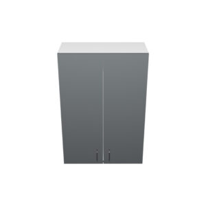 W2739– 27"W x 12"D x 39"H Shadow Gray Acrylic Glossy, Wall Cabinet, 2 Doors, Plain Modern Frameless