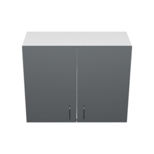 W3024 – 30"W x 12"D x 24"H Shadow Gray Acrylic Glossy, Wall Cabinet, 2 Doors, Plain Modern Frameless