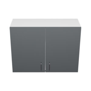 W3324 – 33"W x 12"D x 24"H Shadow Gray Acrylic Glossy, Wall Cabinet, 2 Doors, Plain Modern Frameless