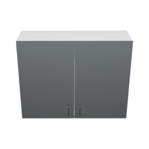 W3930– 39"W x 12"D x 30"H Shadow Gray Acrylic Glossy, Wall Cabinet, 2 Doors, Plain Modern Frameless